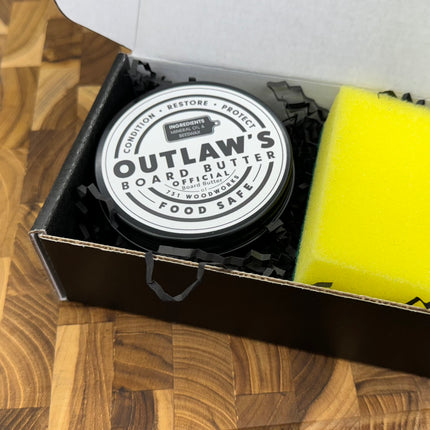 A package of Outlaw's Board board and a revitalizing sponge