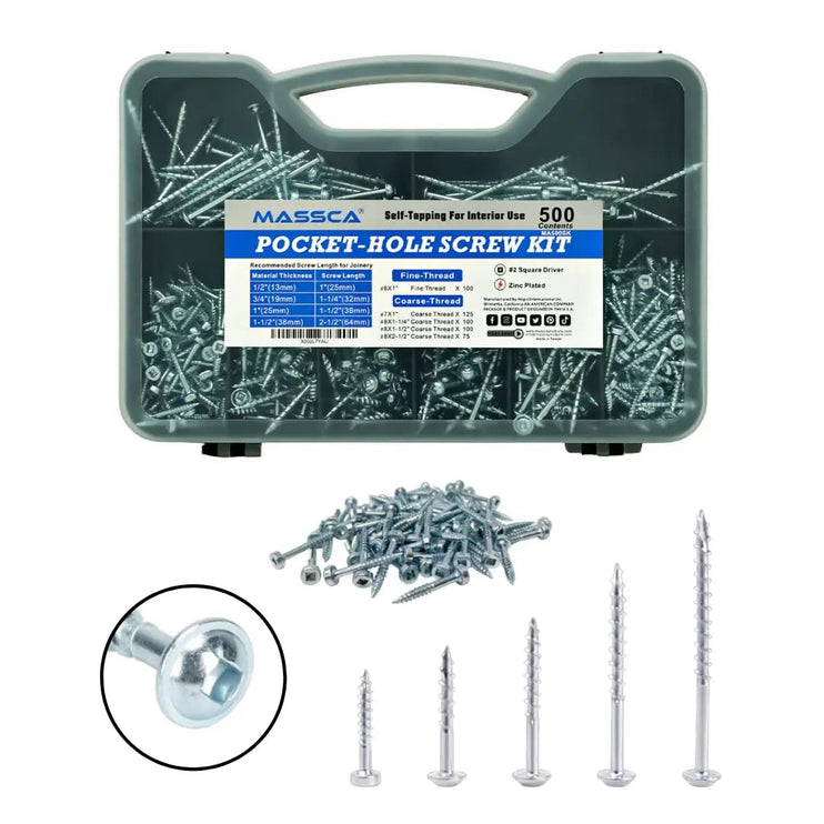 Massca M2 PRO Aluminum Pocket Hole Jig System | Bundle #6  ( Updated Triple Pilot Hole )