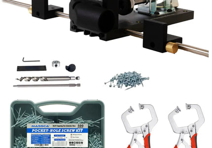 Massca M2 PRO Aluminum Pocket Hole Jig System | Bundle #6  ( Updated Triple Pilot Hole )
