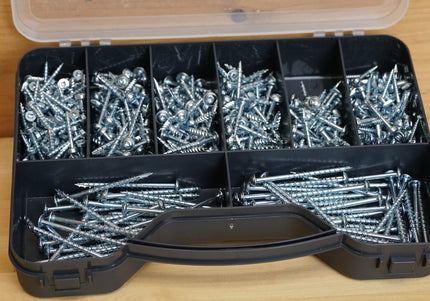 Massca Pocket-Hole Screw Kit 500 Units | Self-Tapping Zinc Plated