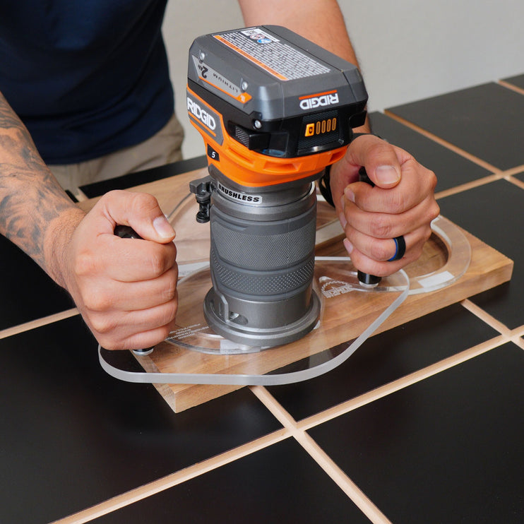 DUAL GRIP Router Base Plate for Ridgid and Ryobi